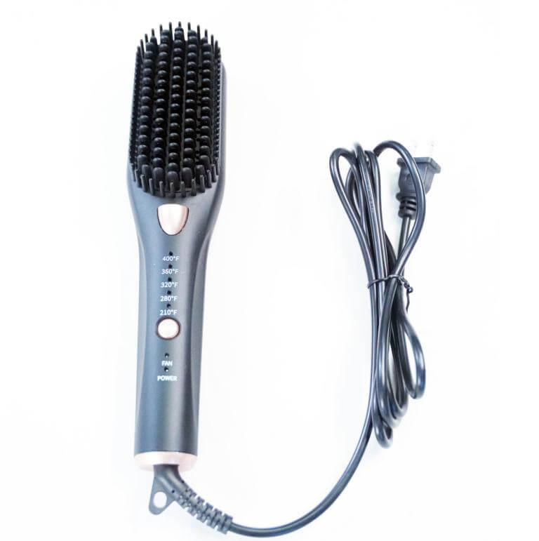 Hair brush straightener